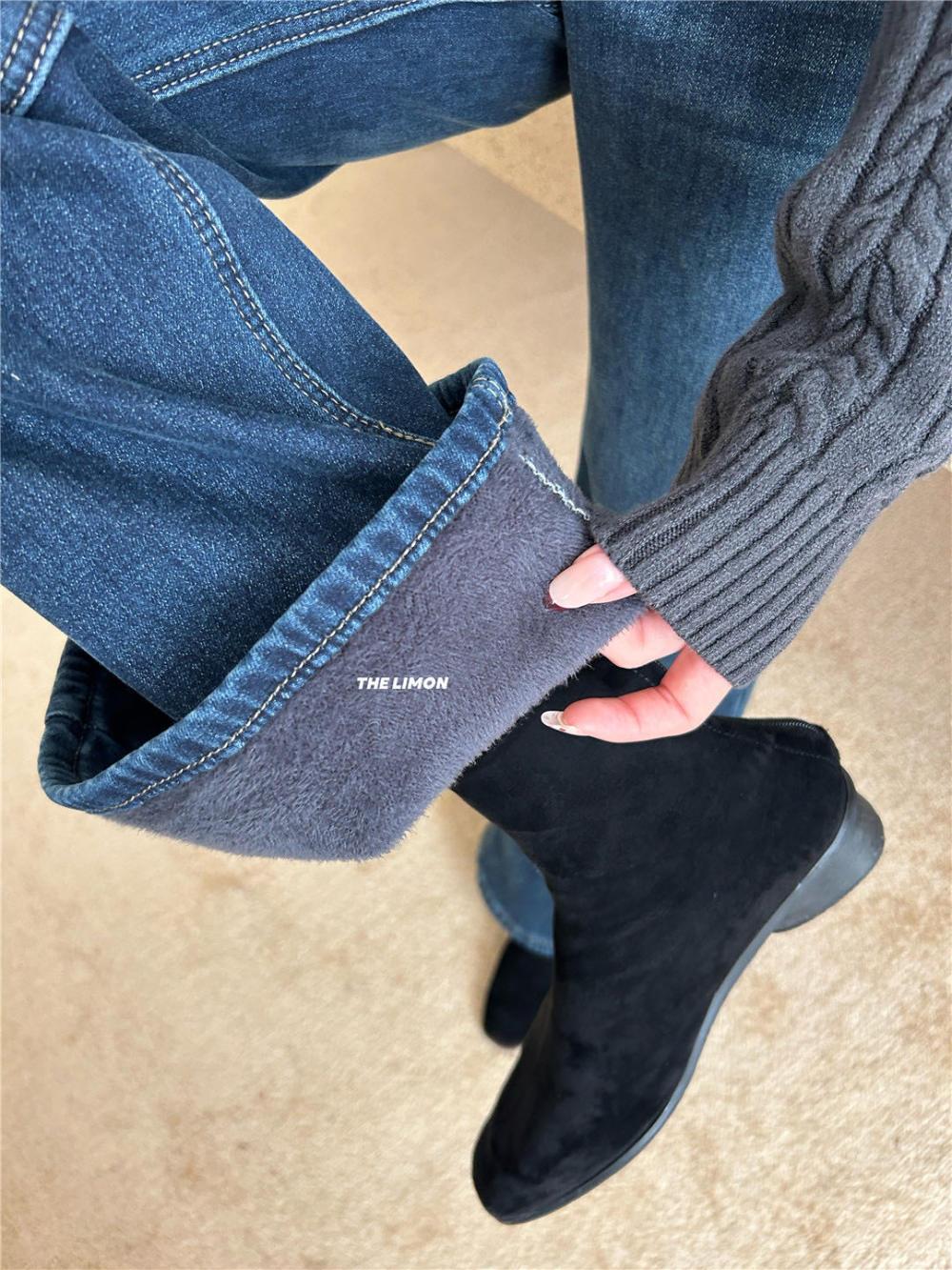 Limon - 加絨微喇牛仔褲  2657#