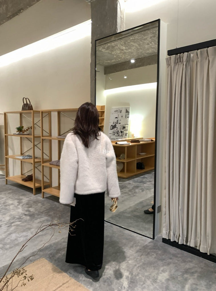 seeUbye - 絲絨波邊領貴氣拉鏈外套 92653#