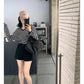 METWO> 牛仔高腰小黑褲 08296#