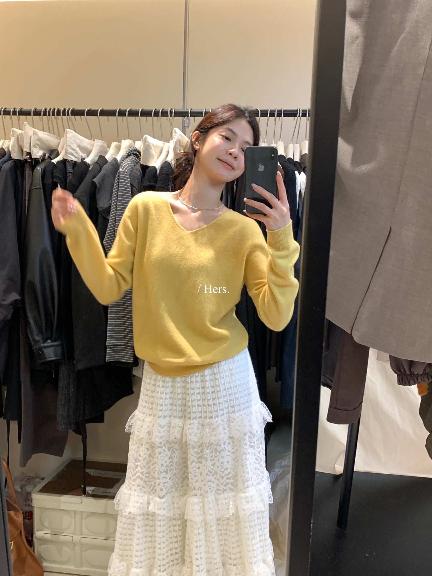 Hers - 羊毛V領針織衫  92437#