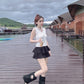NENE> 蕾絲瀏海無袖冰絲衫  1015#