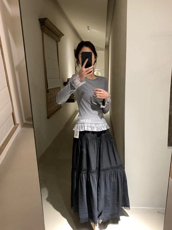 HERS> 簡約拼接蕾絲裙 20261#