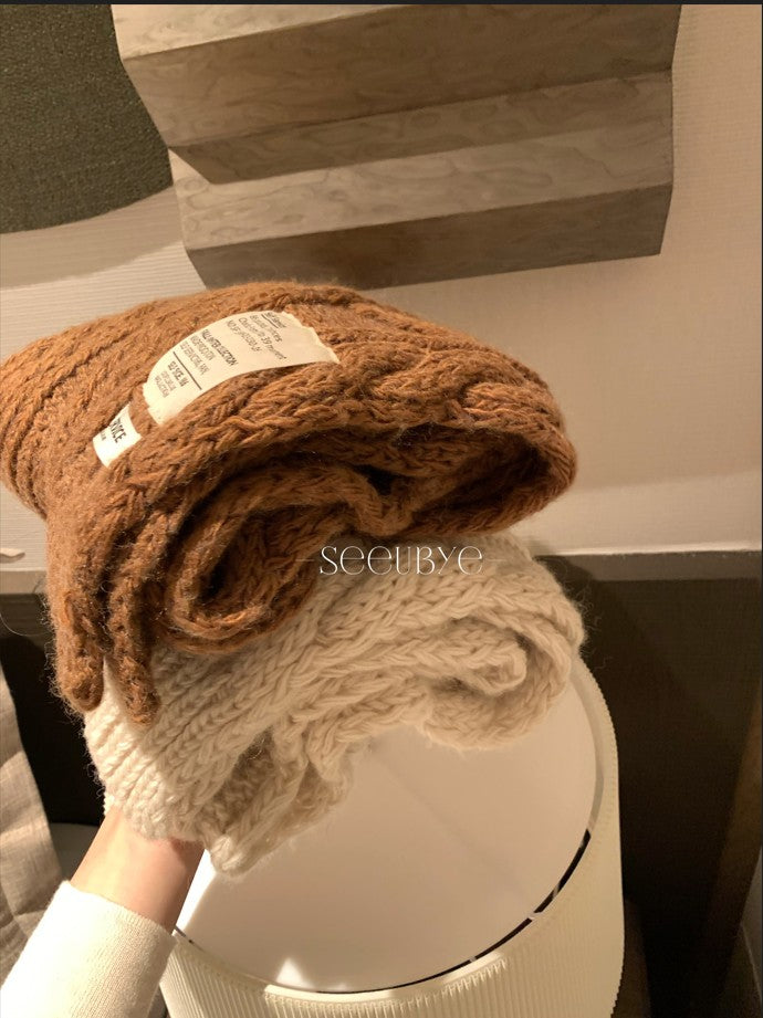 Seeubye - 針織麻花圍巾  #333