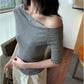 Hers-紙片gentle 斜肩上衣 0388#