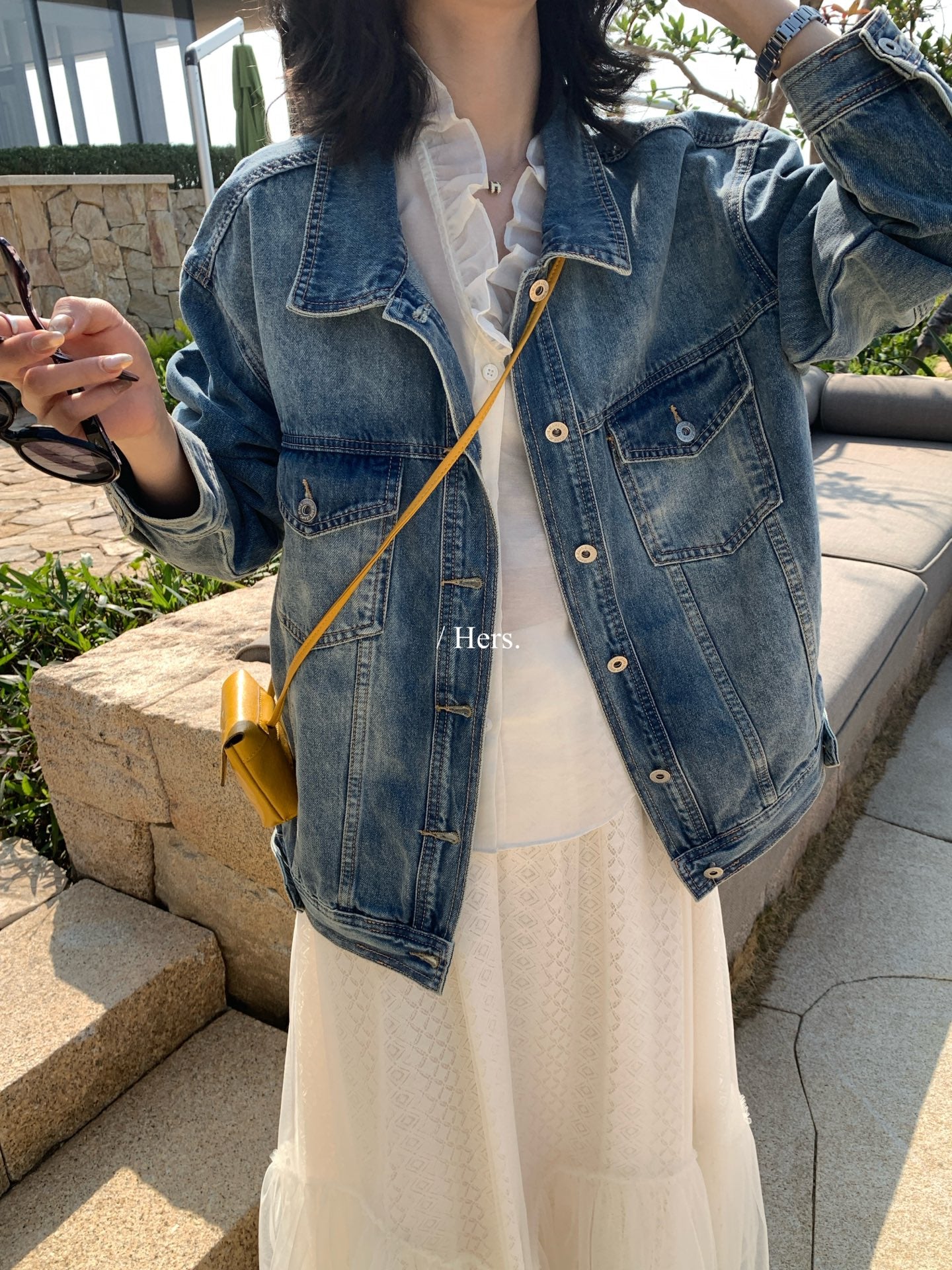 Hers -  廓型牛仔外套   80268#