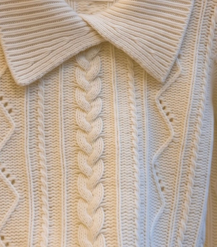 YJNN -  麻花翻領毛衣  438#