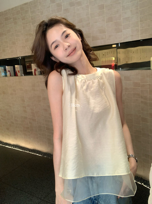 Hers - 肌理感無袖紗紗小衫   80354#