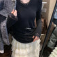 HERS> V領蕾絲拼接打底衫 #10296#