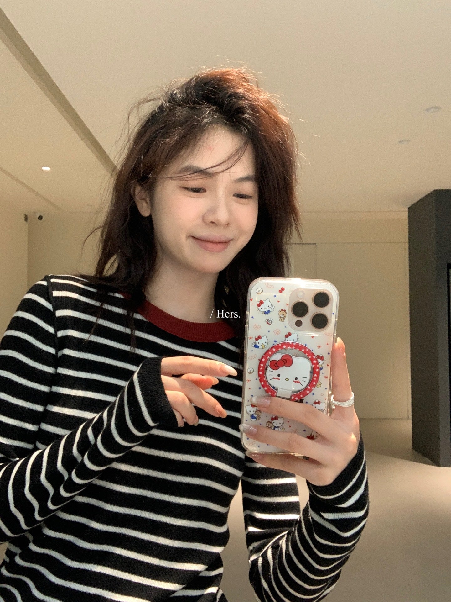 HERS - 撞色條紋針織衫  92399#