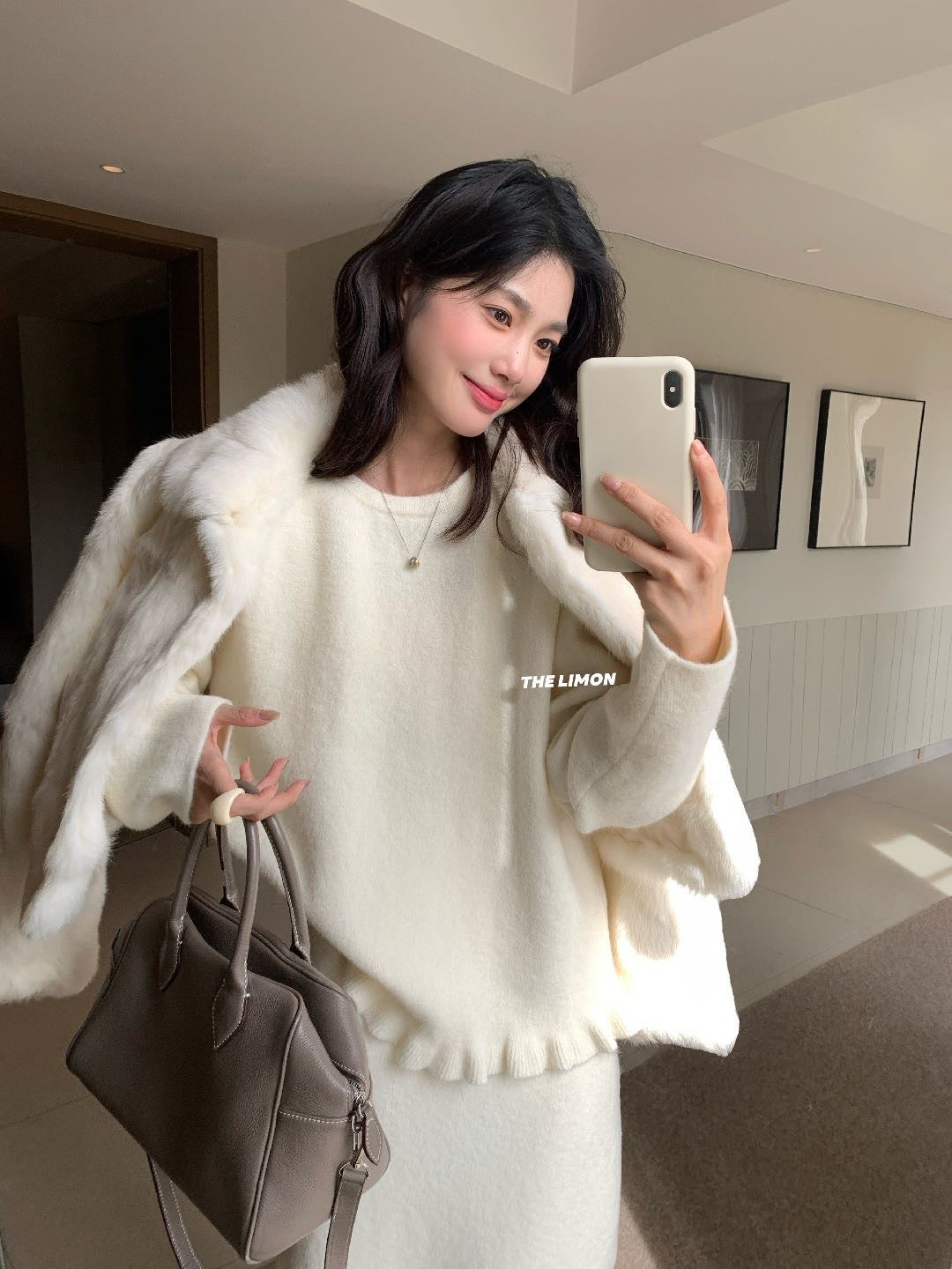 Limon - 云朵北極絨毛衣套裝  2282#