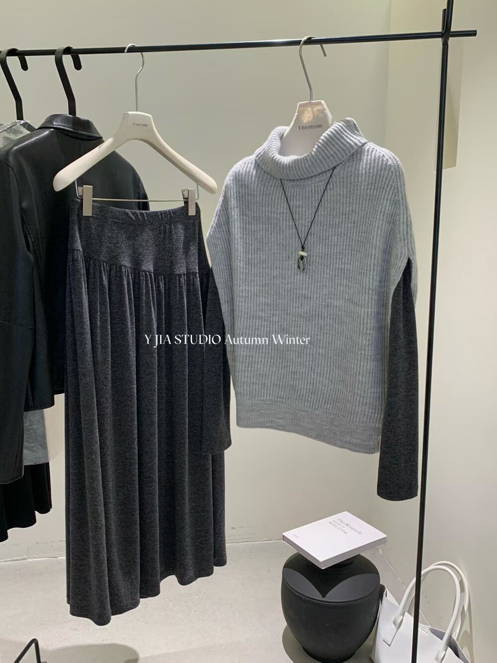 YJNN - 三件套-高領針織馬甲刷毛打底套裝  5132#