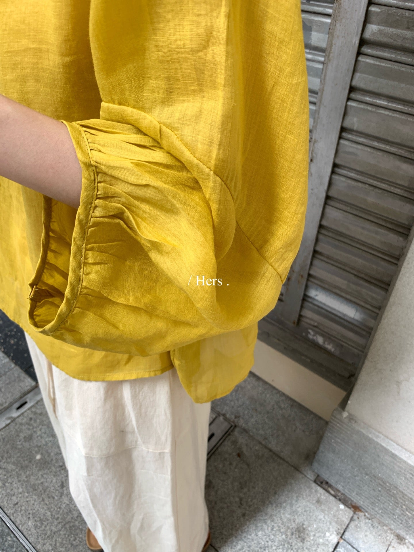 Hers - 苎麻氣質復古衫   80458#