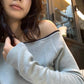 Metwo -撞色斜肩針織衫 92133#