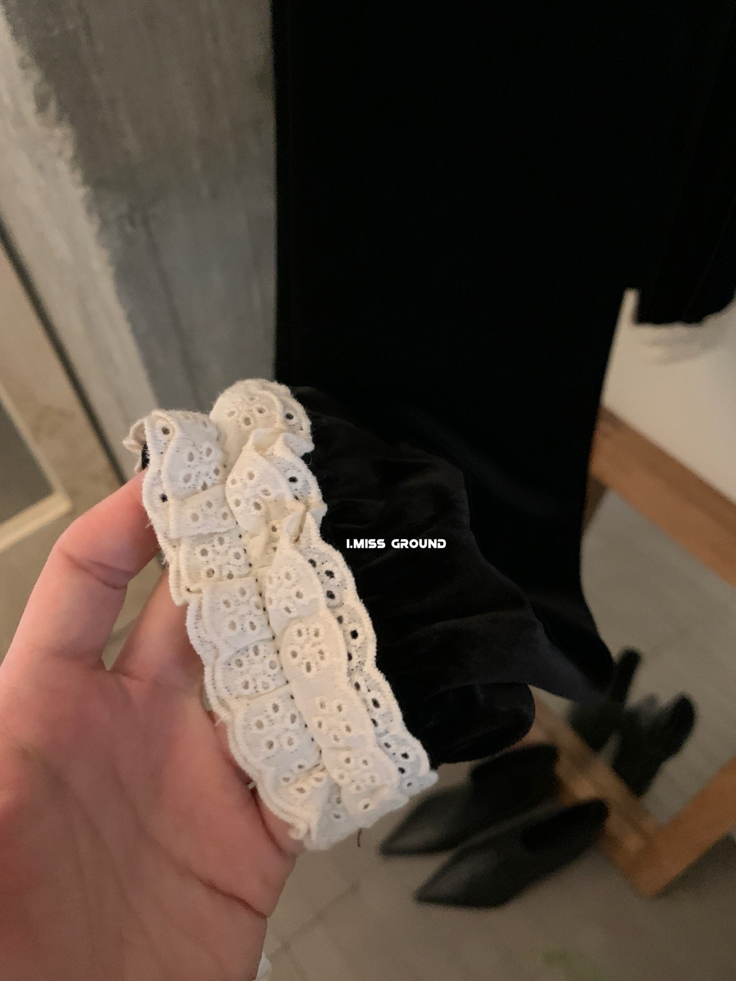 I miss - 絲絨蕾絲上衣  60955#