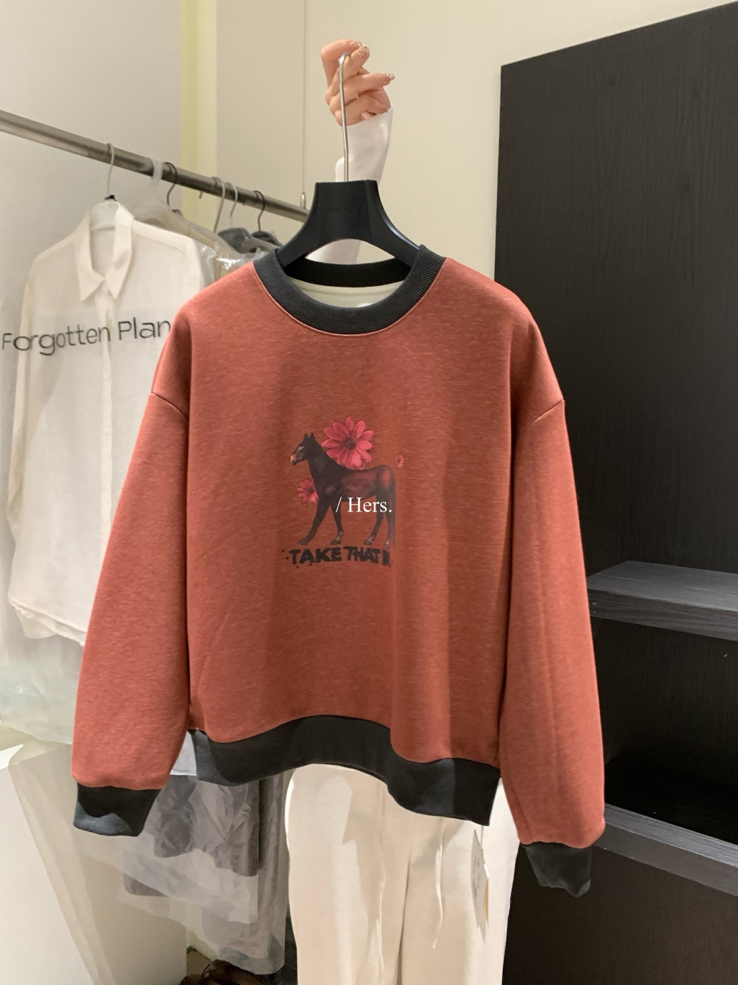 Hers -  騎士馬內絨衛衣   92517#