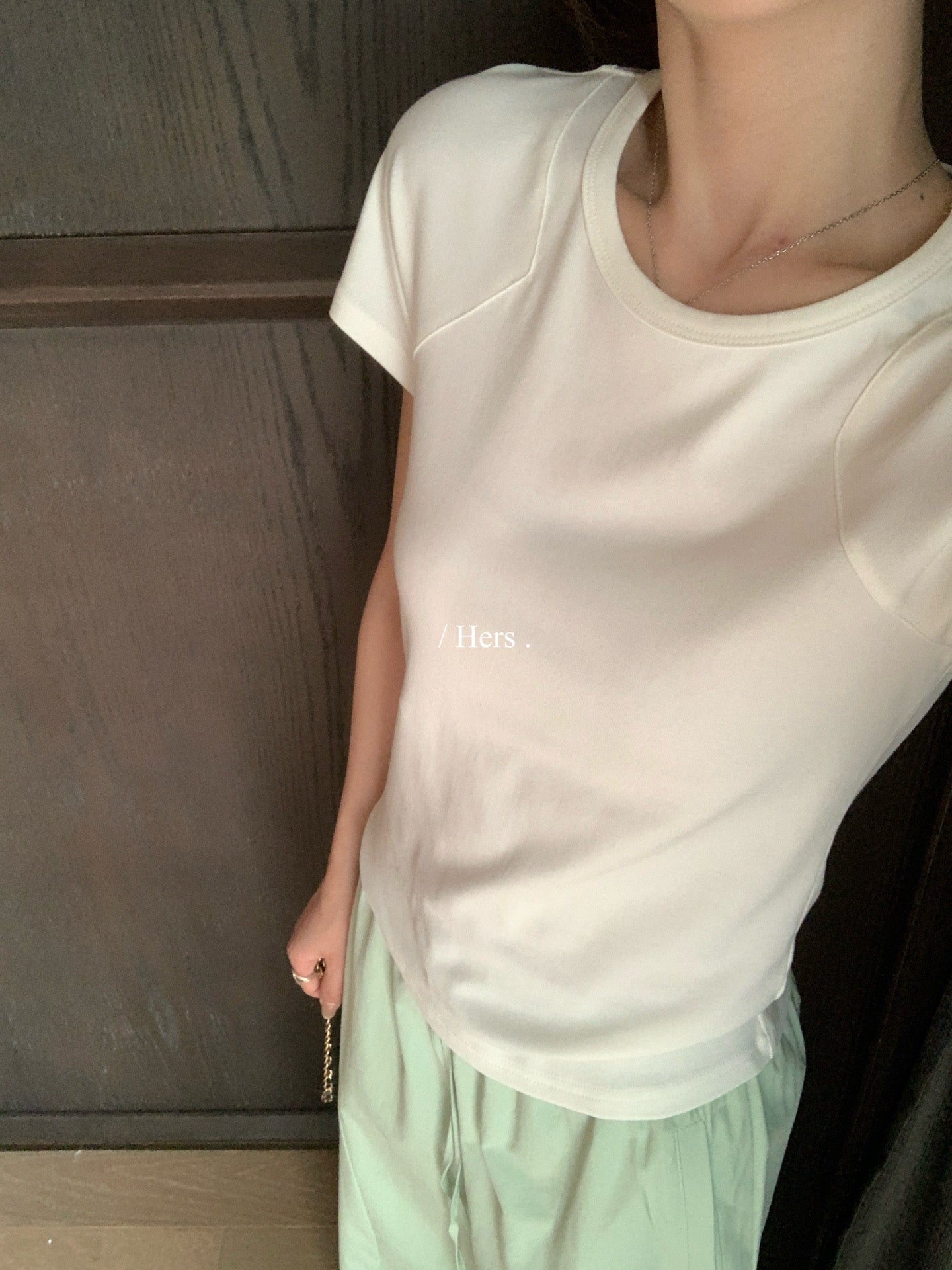 Hers - 插肩袖壓線設計T  80280#
