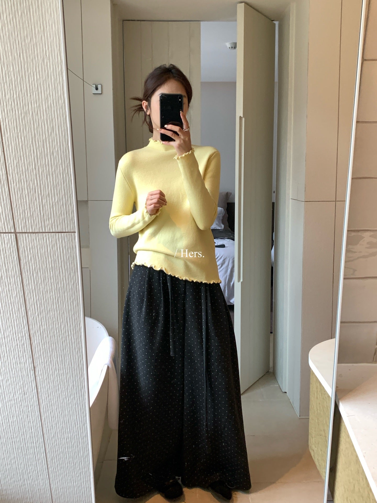 Hers - 一體絨暖爐木耳邊打底   92671#