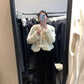 HERS>  拼接絲絨蕾絲半裙 10559#