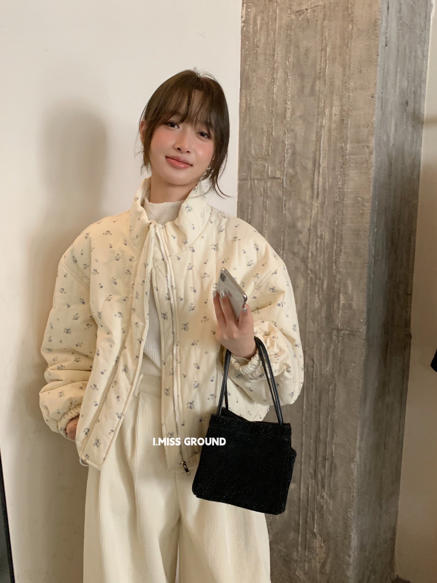 I MISS - 氣質花花棉服  80812#