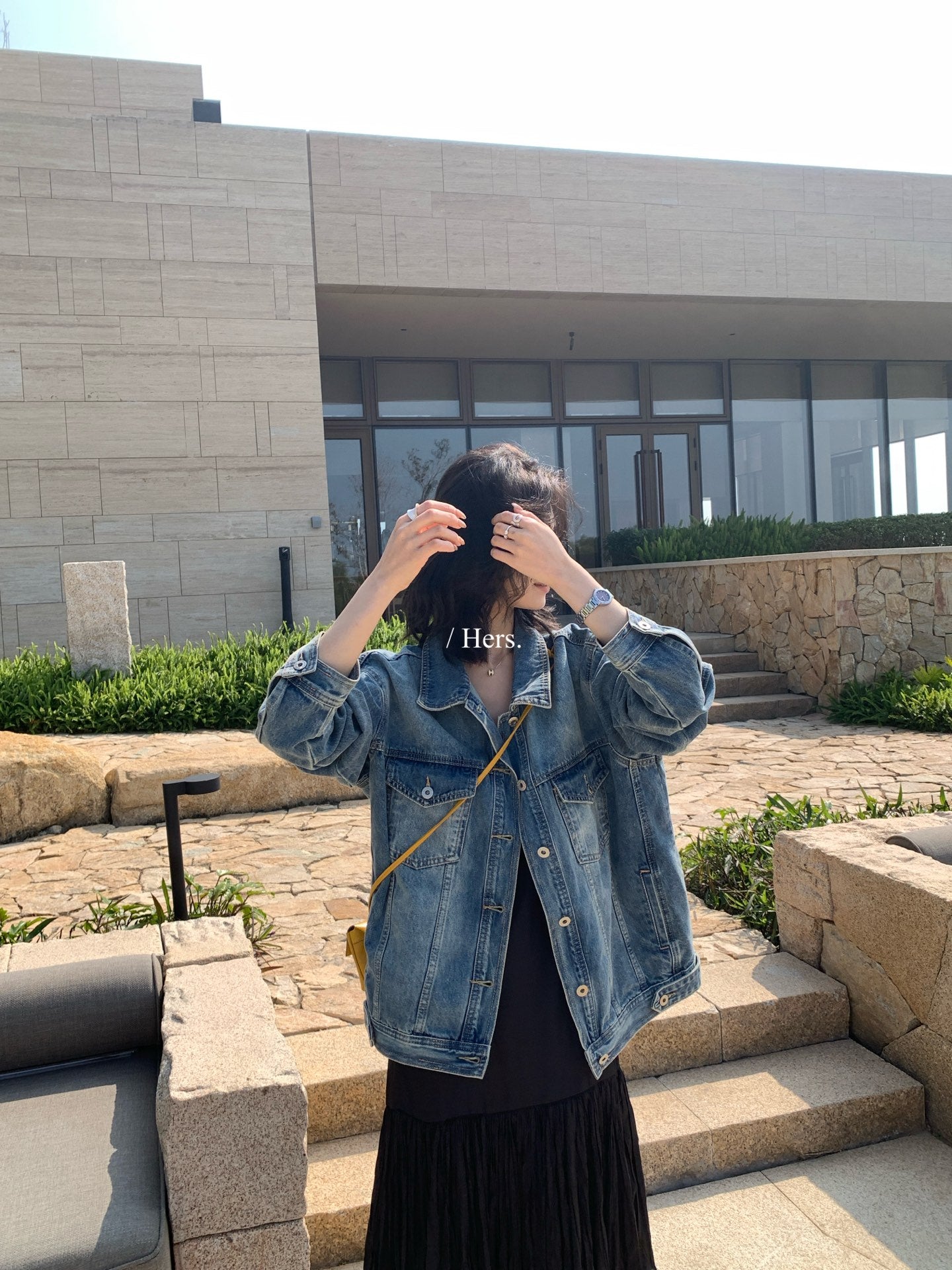 Hers -  廓型牛仔外套   80268#