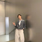 METWO> 灰拼粉棒球外套 2101#