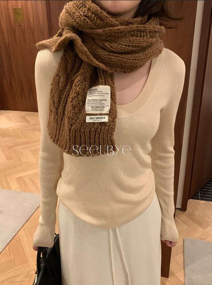 Seeubye - 針織麻花圍巾  #333