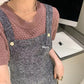 HERS>混紗吊帶開衩褲 9172#