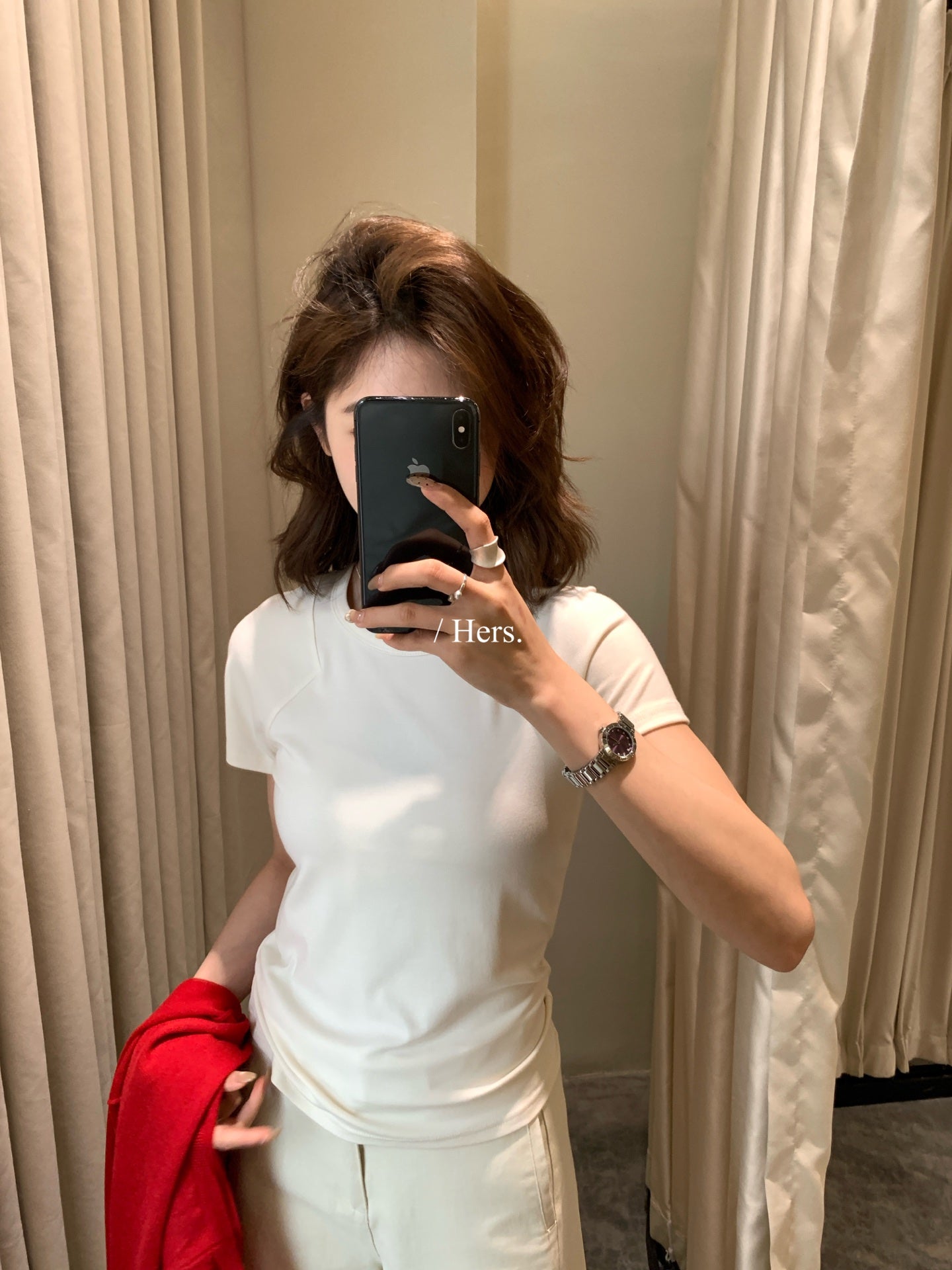 Hers - 插肩袖壓線設計T  80280#