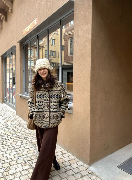 seeUbye - 費爾島搖粒絨麂皮絨一體外套  92593#