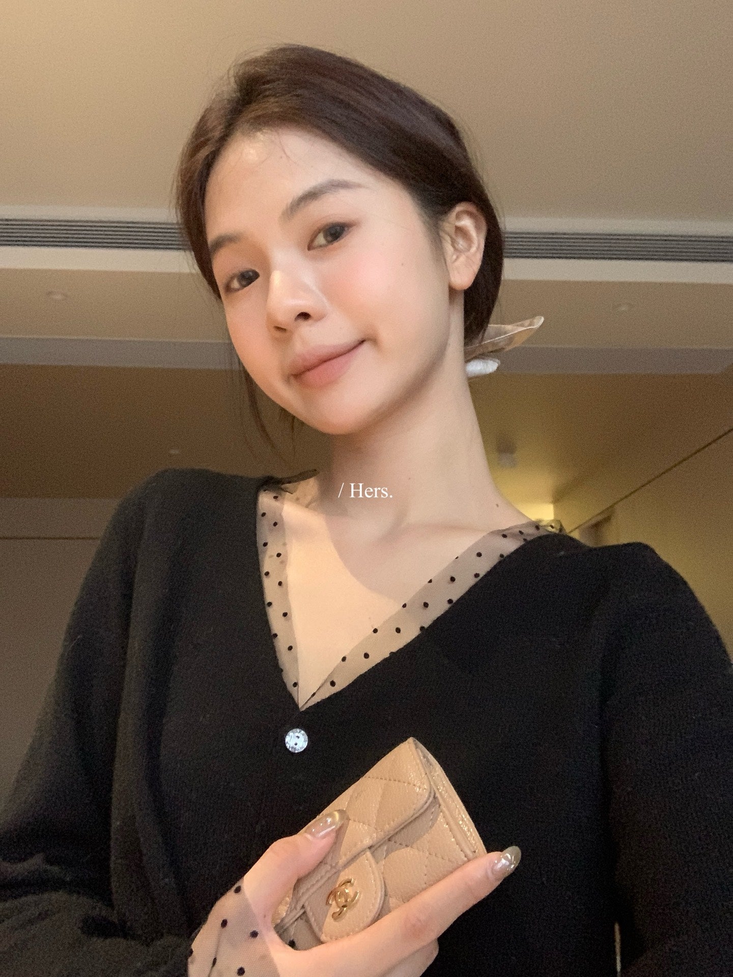 Hers - 羊絨波點紗紗針織衫  92638#