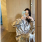 METWO> 海島碎花緞面居家服睡衣 #