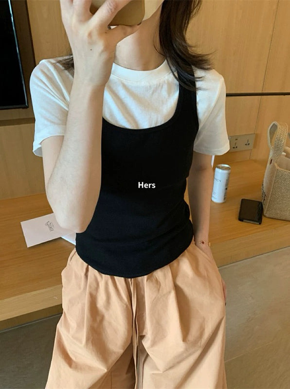 HERS>  美背蕾絲工字背心 20521#