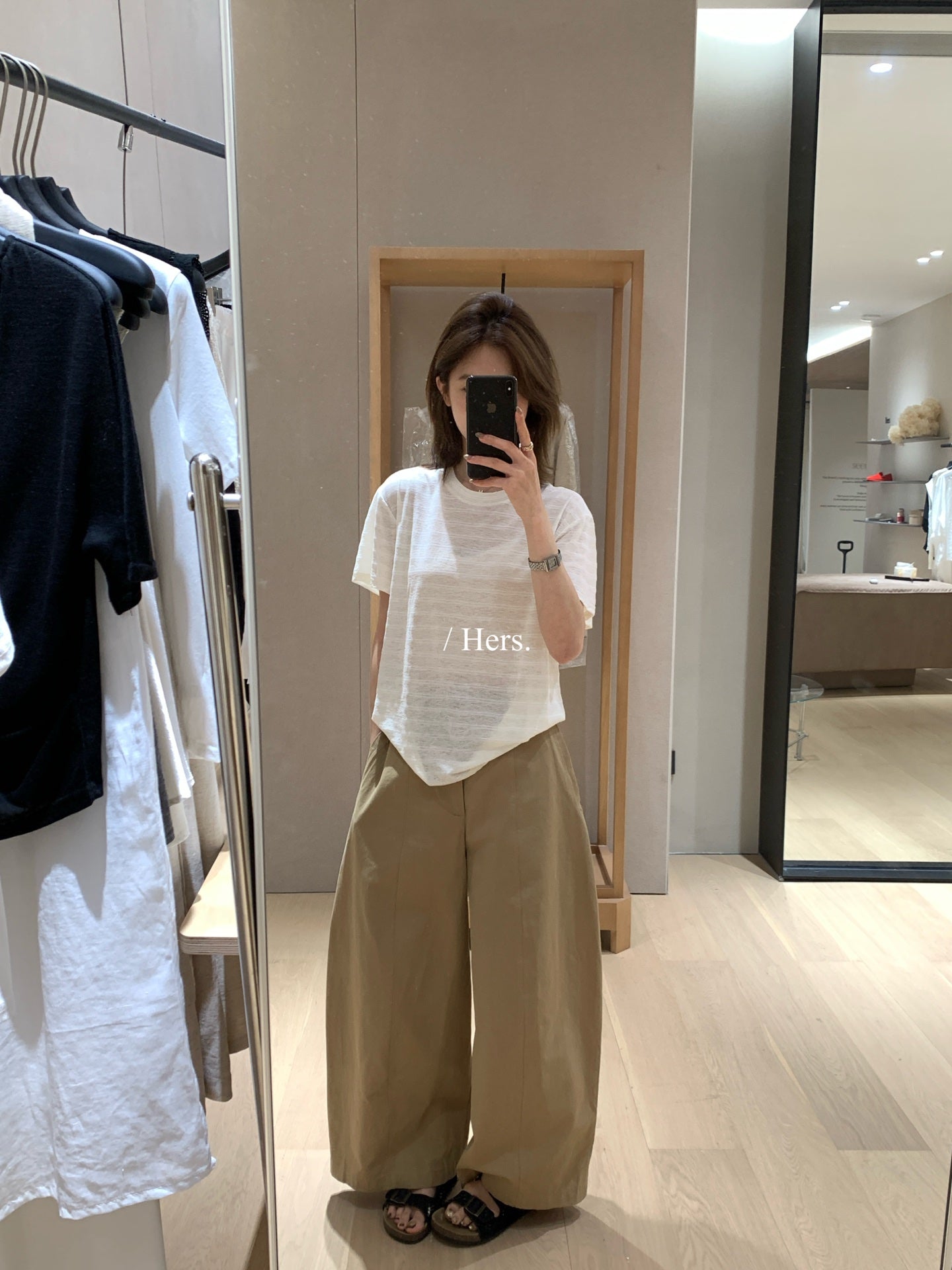 Hers - 竹節肌理感條紋T  80685#
