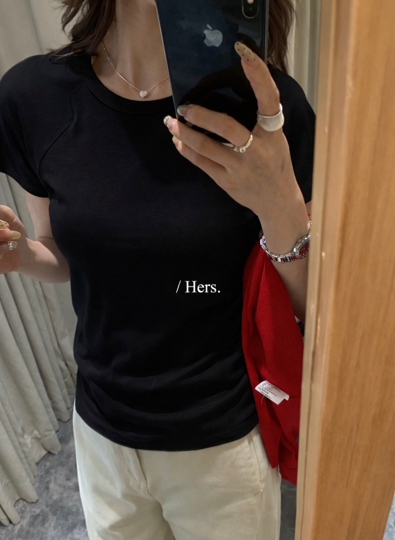 Hers - 插肩袖壓線設計T  80280#