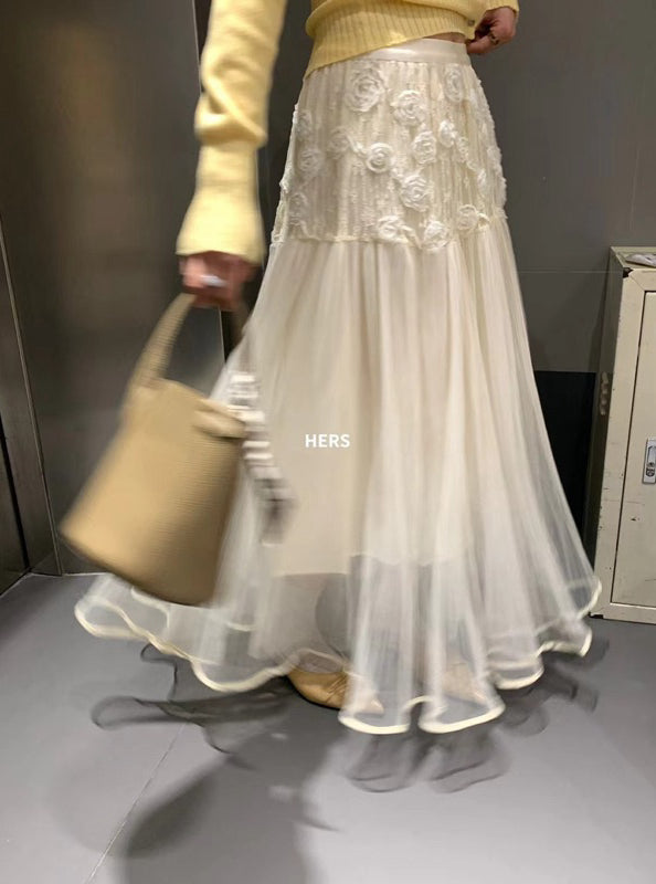 HERS> 立體花朵紗紗裙 20509#