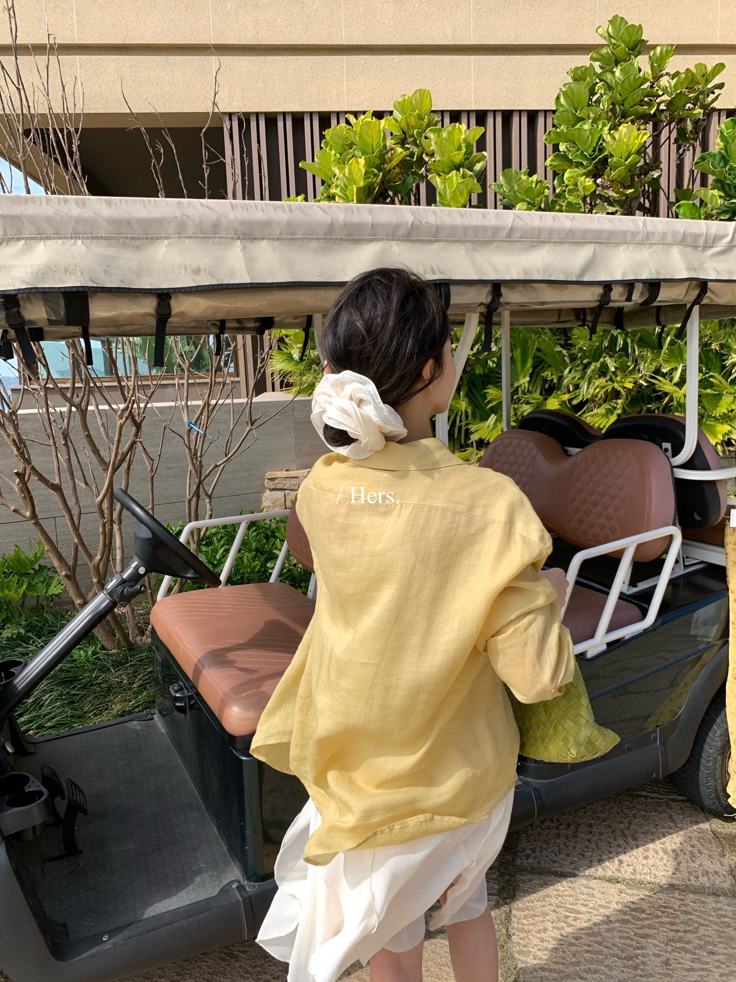 Hers - 多色經典麻料襯衫   80191#