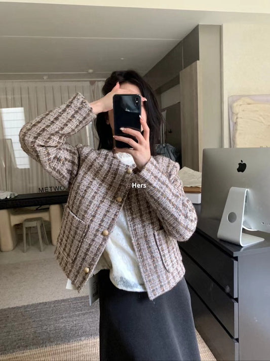 HERS>  小香風輕夾棉外套 10309#