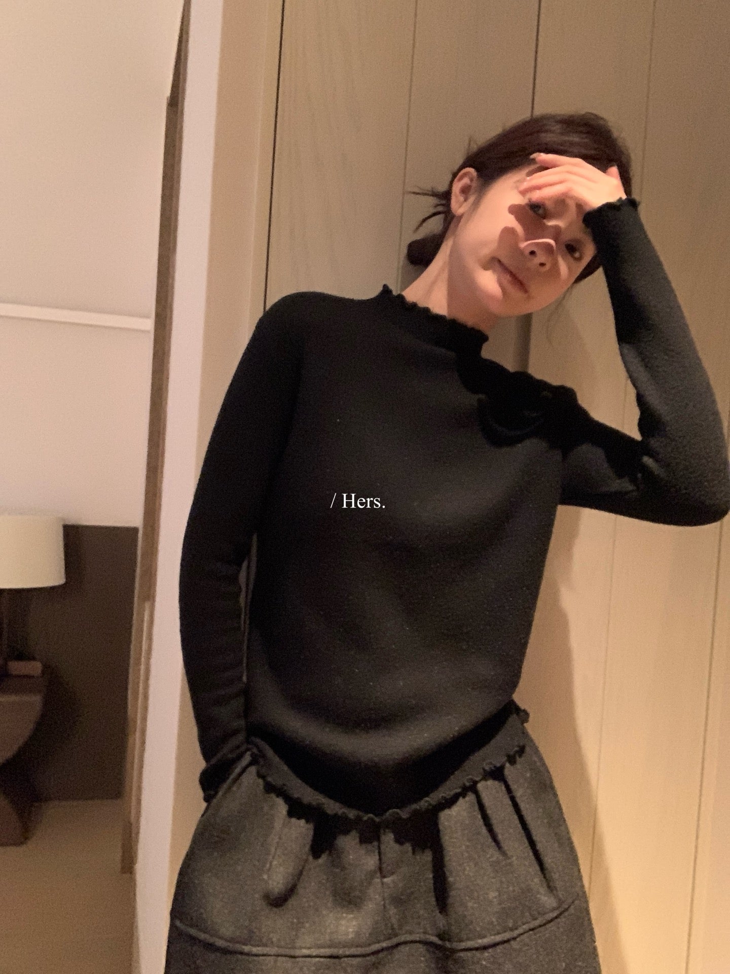 Hers - 一體絨暖爐木耳邊打底   92671#