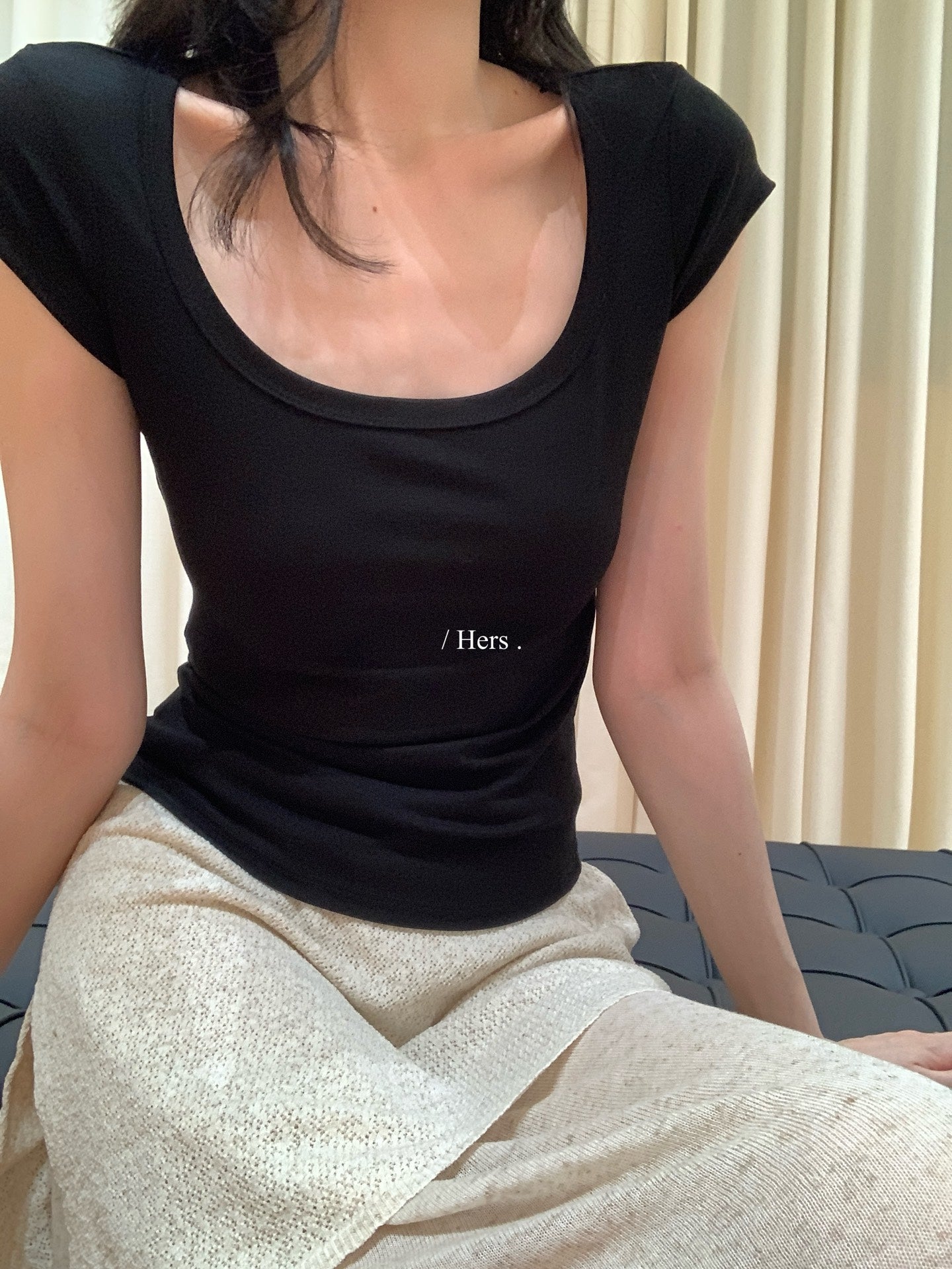 Hers - 大U領瘦瘦T    80481#