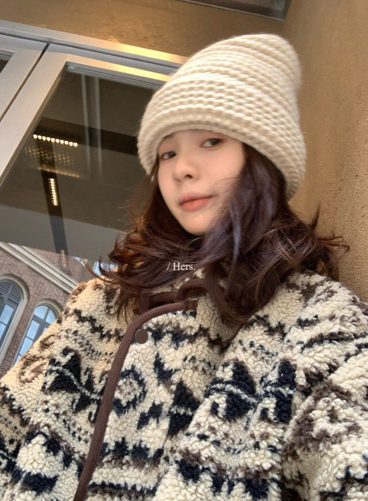 seeUbye - 費爾島搖粒絨麂皮絨一體外套  92593#