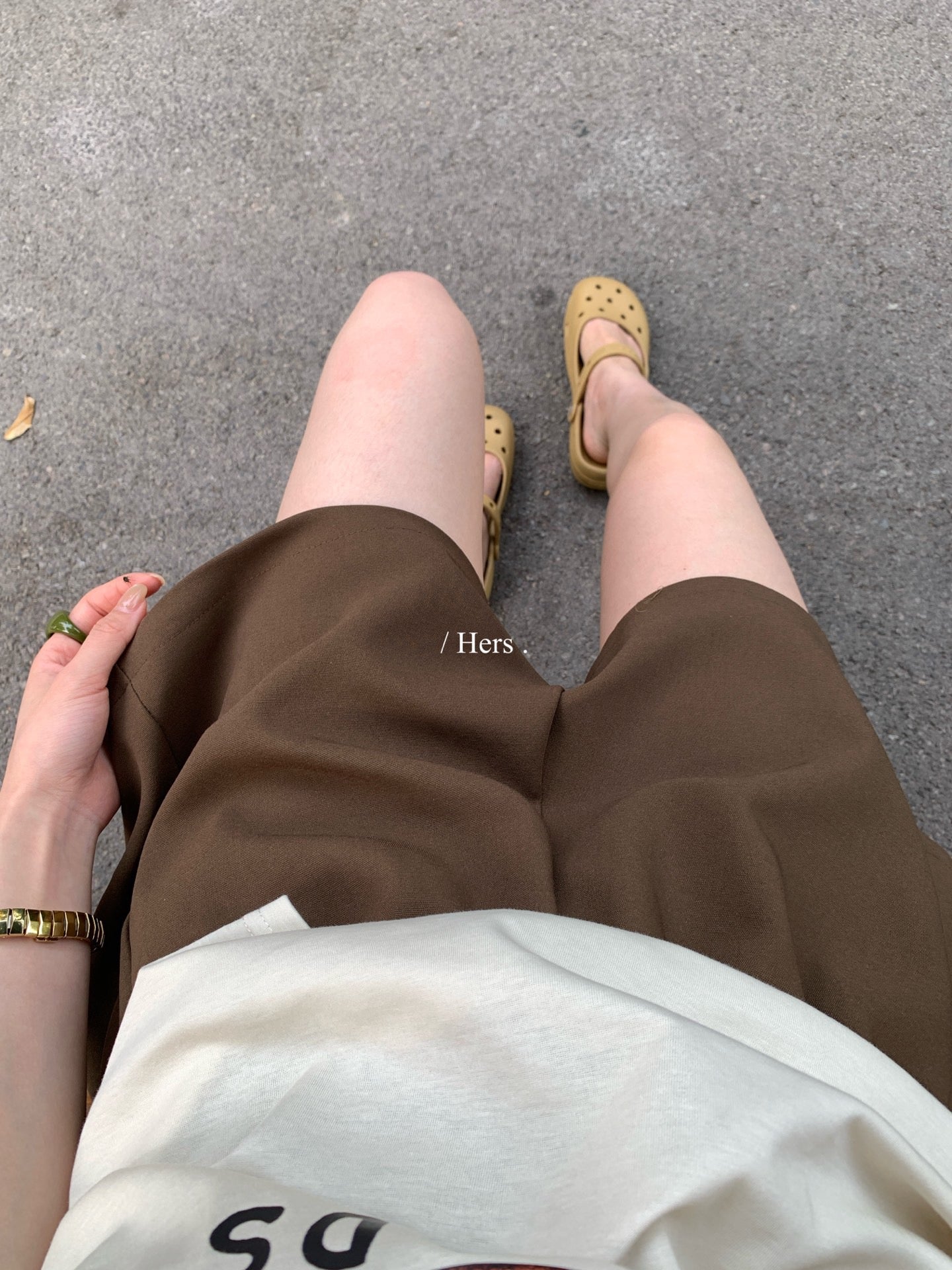 Hers - 休閒寬版短褲   80516#