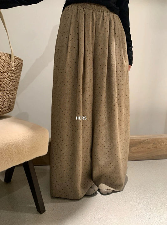 HERS> 奶茶波點休閒褲 20272#
