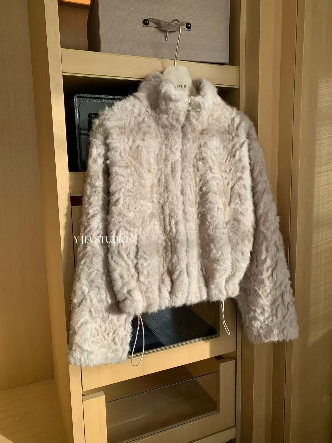 YJNN - 皮毛一體拉鍊款皮草外套  7889#