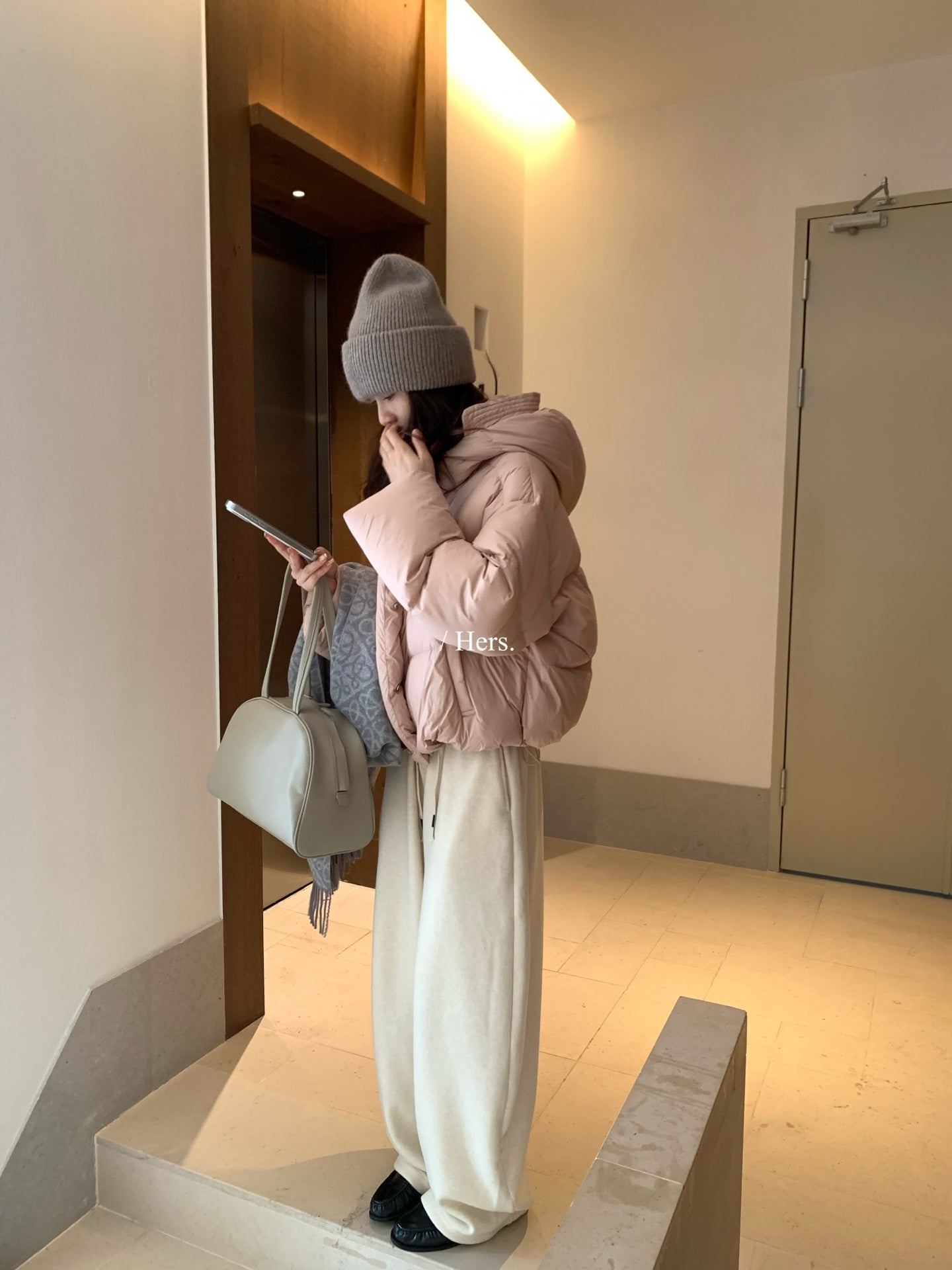 Hers -  云朵90%白鴨絨連帽與絨外套  92728#