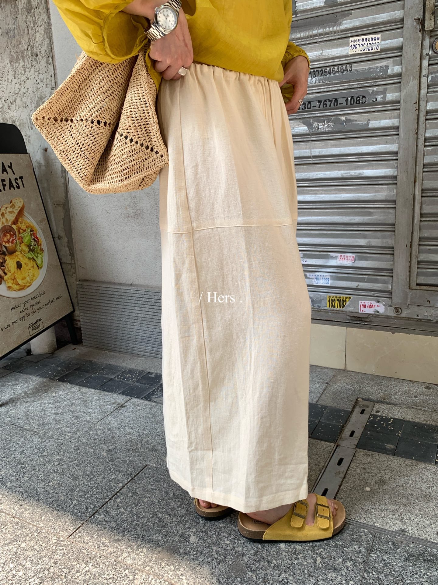 Hers - 麻料半身裙   80426#