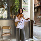 HERS> 復古印花慵懶T 92183#