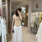 Hers - 紐結V領紙片T   80571#