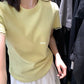 HERS> 可愛蕾絲袖純色T 20435#