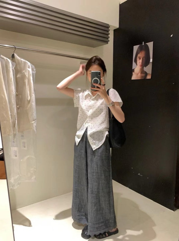 HERS> 波點麻襯衫 9525#