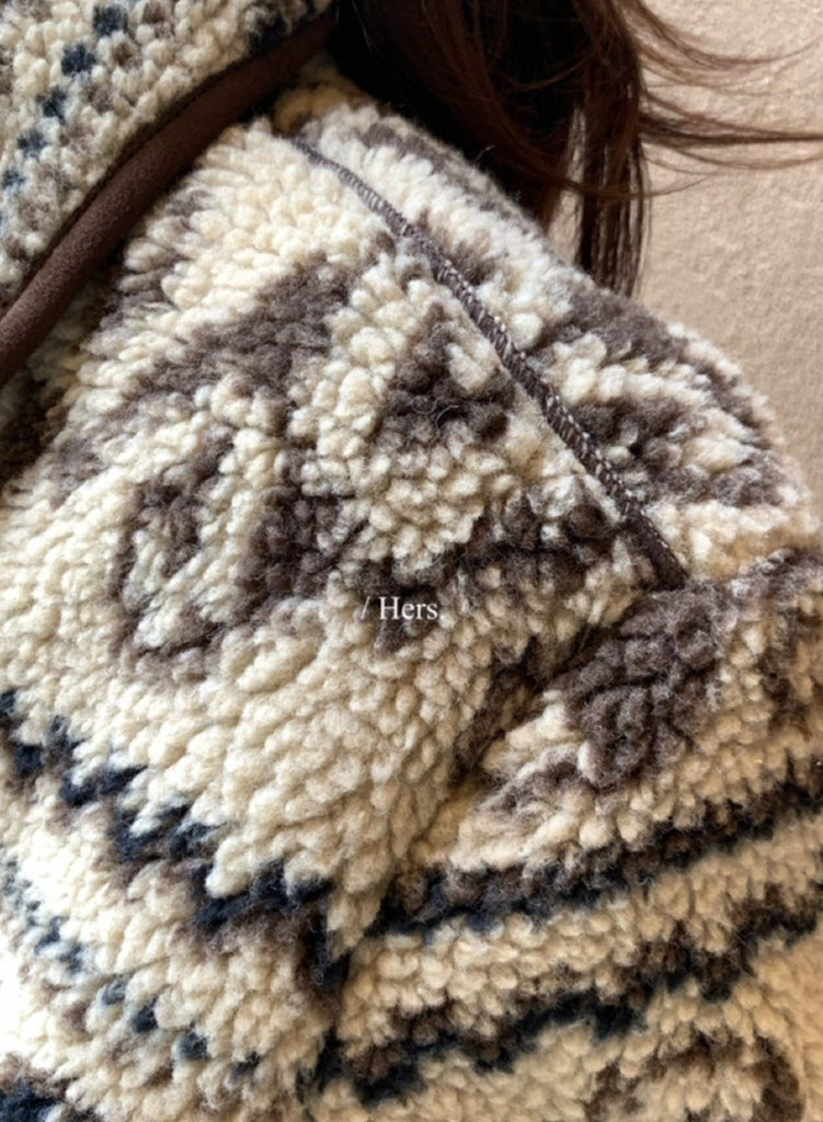 seeUbye - 費爾島搖粒絨麂皮絨一體外套  92593#